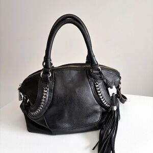 Aimee Kestenberg Leather Satchel Handbag - Chain Whipstitch Detail